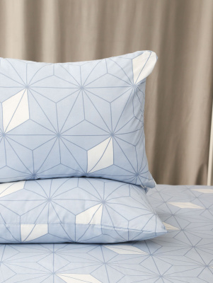 Наволочка поплин Галактика-компаньон серо-голубой